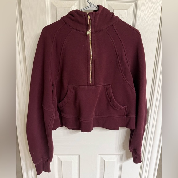 Lululemon Scuba Oversized Half Zip Hoodie | Garnet/Gold - Picture 3 of 5
